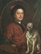 William Hogarth The Painter and his Pug oil painting on canvas